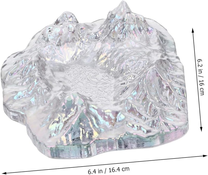 Mountain Shaped Glass Ashtray Desktop Container for Cigarettes Home Office Decoration - Image 4